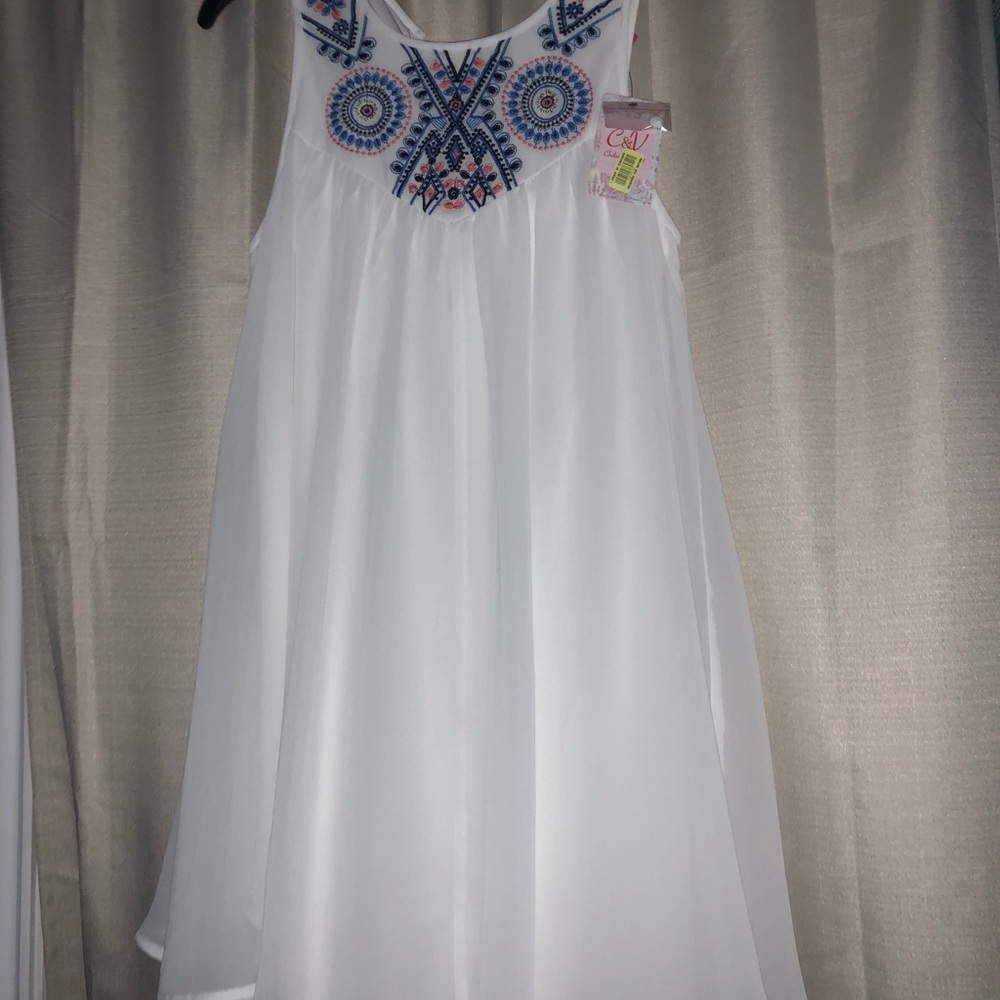 white dress with flowers